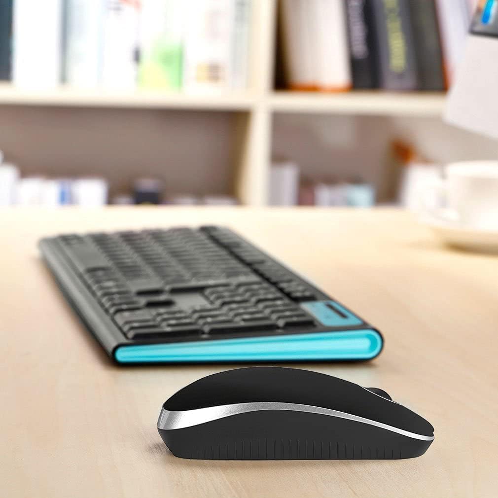 Wireless Mouse, Vssoplor 2.4G Slim Portable Computer Mice with Nano Receiver for Notebook, PC, Laptop, Computer (Black and Gray) - PuriLite
