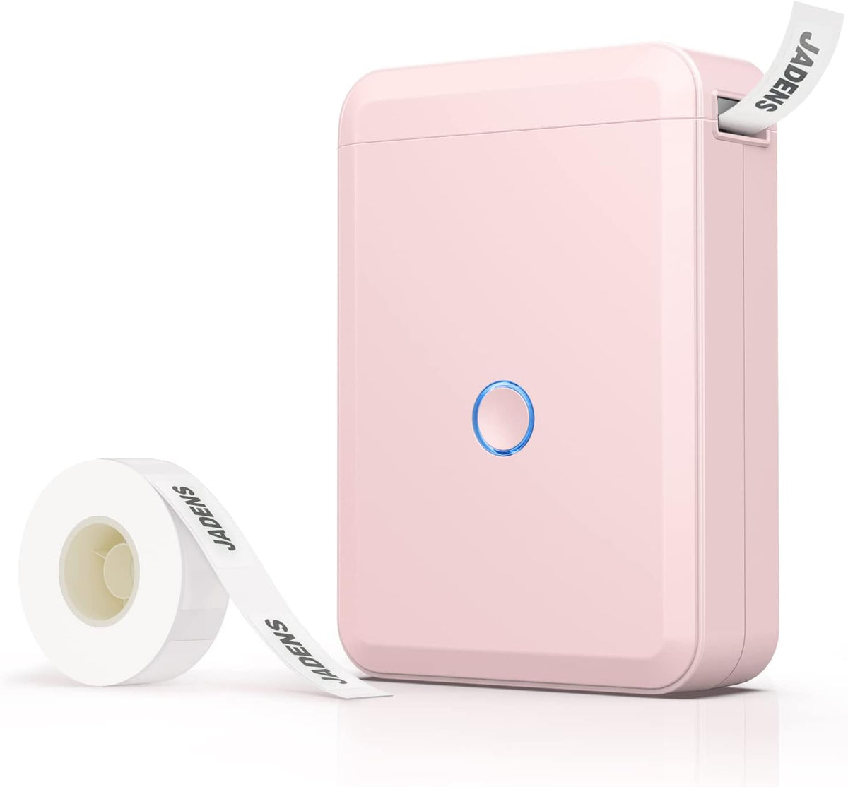 JADENS Label Maker Machine with Tape, D110 Portable Bluetooth Label Printer for Storage, Shipping, Barcode, Mailing, Office, Home, Organizing, Mini Label Makers with Multiple Templates, Light Pink - PuriLite