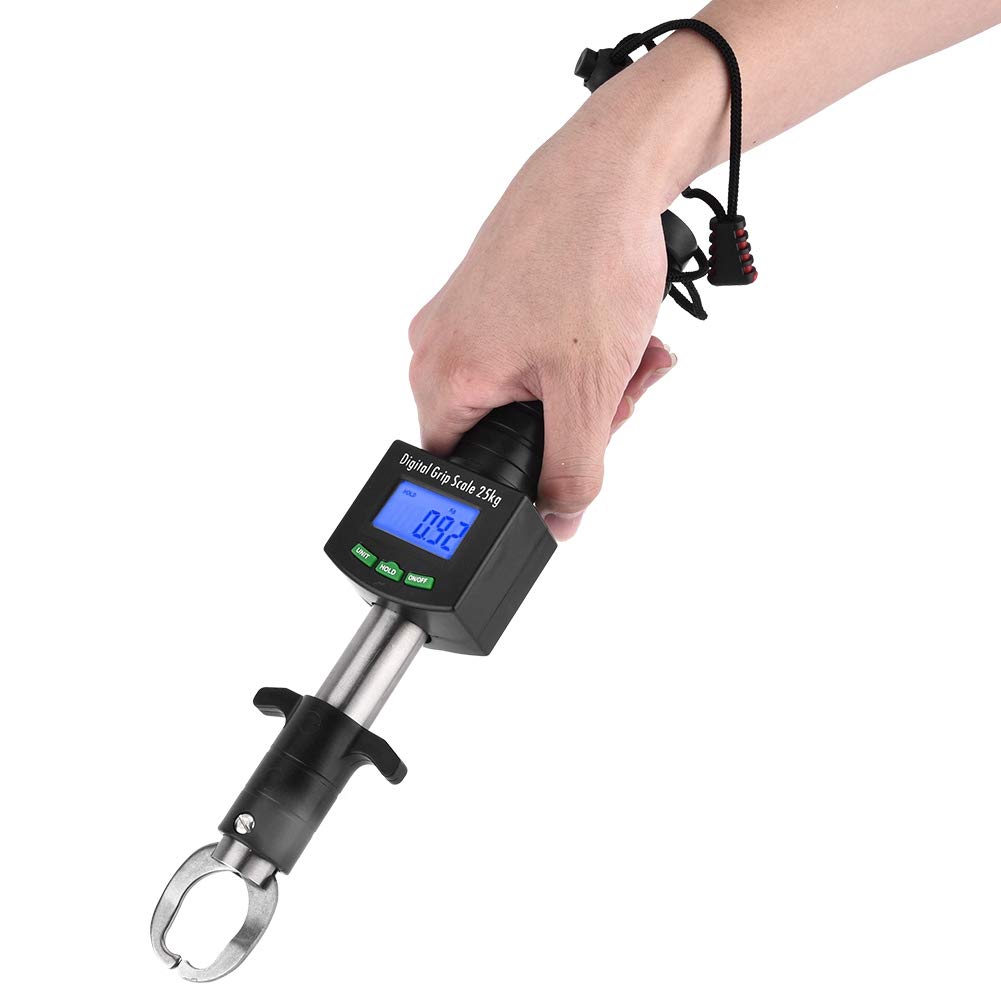 Fish Lip Grip with LED Display Multi-Function Digital Fish Grip Scale 25 Kg 55LB Electronic Control Grabber - PuriLite