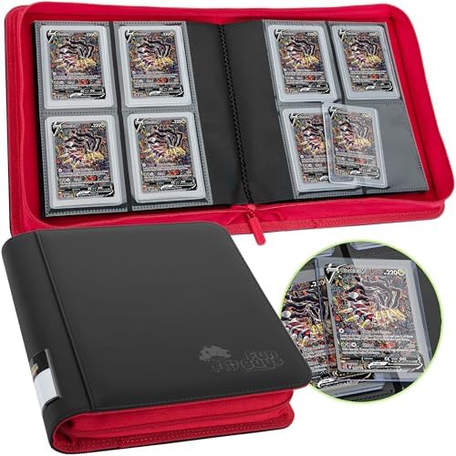 FunGuys Toploader Binder, Trading Card Binder Storage,128 4 Pocket Top Loader Pokemon Binder, Card Collection Yugioh Cards, MTG, TCG, Folders for Trading Cards - PuriLite