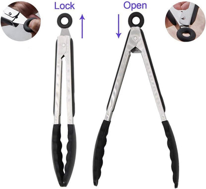 Purilite Select Silicone &amp; Stainless Steel Kitchen Tongs - PuriLite