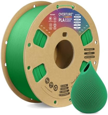 OVERTURE PLA Filament 1.75mm PLA 3D Printer Filament, 1kg Cardboard Spool (2.2lbs), Dimensional Accuracy +/- 0.02mm, Fit Most FDM Printer (Black 1-Pack) - PuriLite