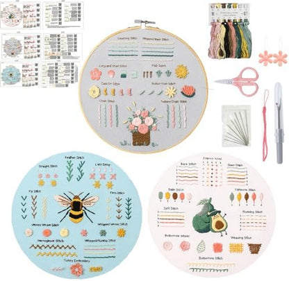 Purilite Select 3-Sets Flower Embroidery Kit - PuriLite
