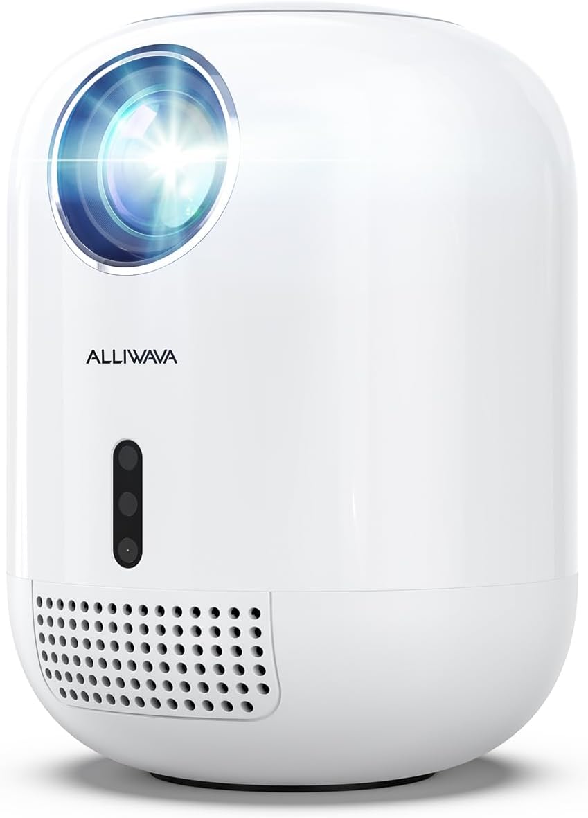 [Auto Focus/6D Keystone] PR350 Portable Mini Projector with 5G WiFi 6 and Bluetooth, Native 4K 1080P Outdoor Video Projector, Smart Home Theater System Compatible with iOS/Android/HDMI/USB… - PuriLite