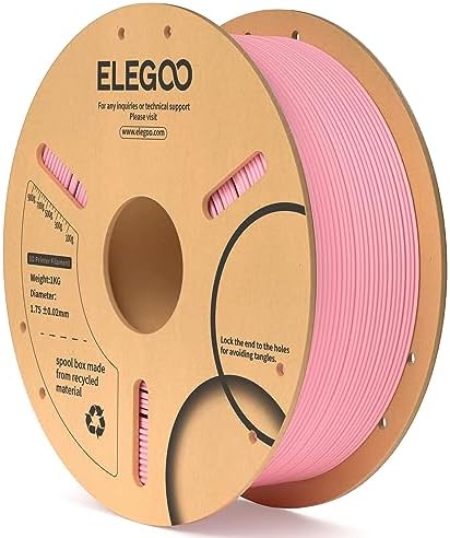 ELEGOO PLA Filament 1.75mm Black 1KG,3D Printer Filament Dimensional Accuracy +/- 0.02mm,1kg Cardboard Spool(2.2lbs) 3D Printing Filament Fits for Most FDM 3D Printers - PuriLite