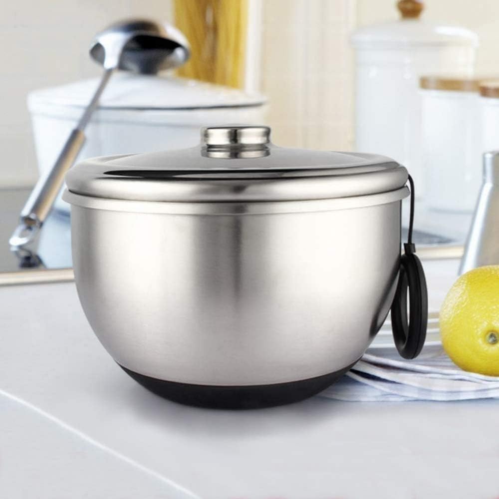 Salad Spinner Manual Large Capacity Fruit Vegetable Dryer, Ring Pull Type Multifunctional with Drain Sieve Quick Dry, Stainless Steel - PuriLite