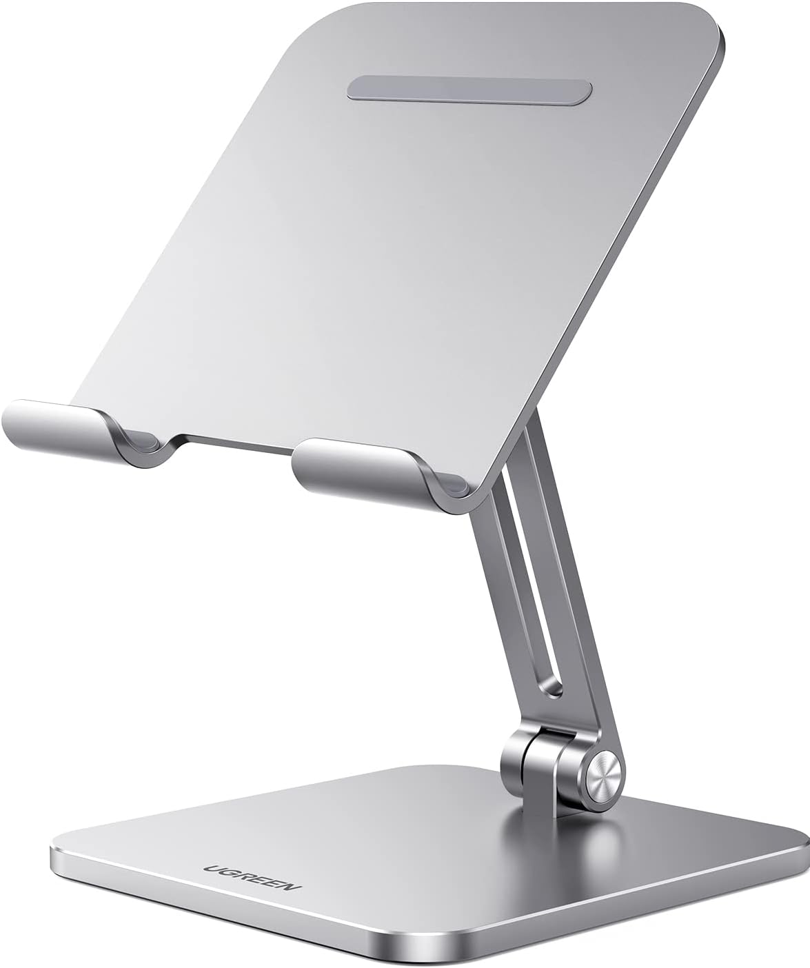 UGREEN Tablet Stand for Desk, Aluminum Stand for iPad Extended Height, Adjustable Foldable Portable Desktop Stand Holder for iPad Pro 12.9 11 9.7 10.5 iPad Air Mini Galaxy Surface iPhone 14 Pro, Grey - PuriLite