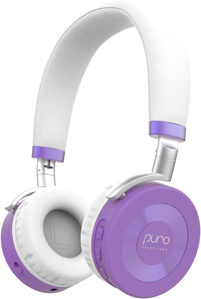 JuniorJam Plus Volume Limiting Headphones for Kids, Foldable & Adjustable Bluetooth Headphones, 22-Hour Battery Life USB-C Charging (Black) - PuriLite