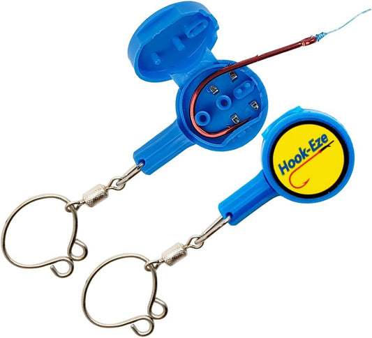 Hook-Eze Fishing Gear Knot Tying Tool | Line Cutter |Cover Hooks on Fishing Pole Travel Safely Fully Rigged for Saltwater Bass Ice Fishing - PuriLite