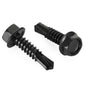 #10 x 1 Hex Washer Head Self Tapping Drilling Screws Black Oxidized, 410 Stainless Steel, 100 PCS - PuriLite