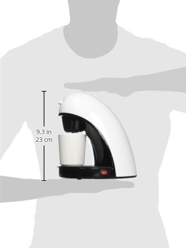 Brentwood TS-112W Single Serve Cup Coffee Maker, White - PuriLite