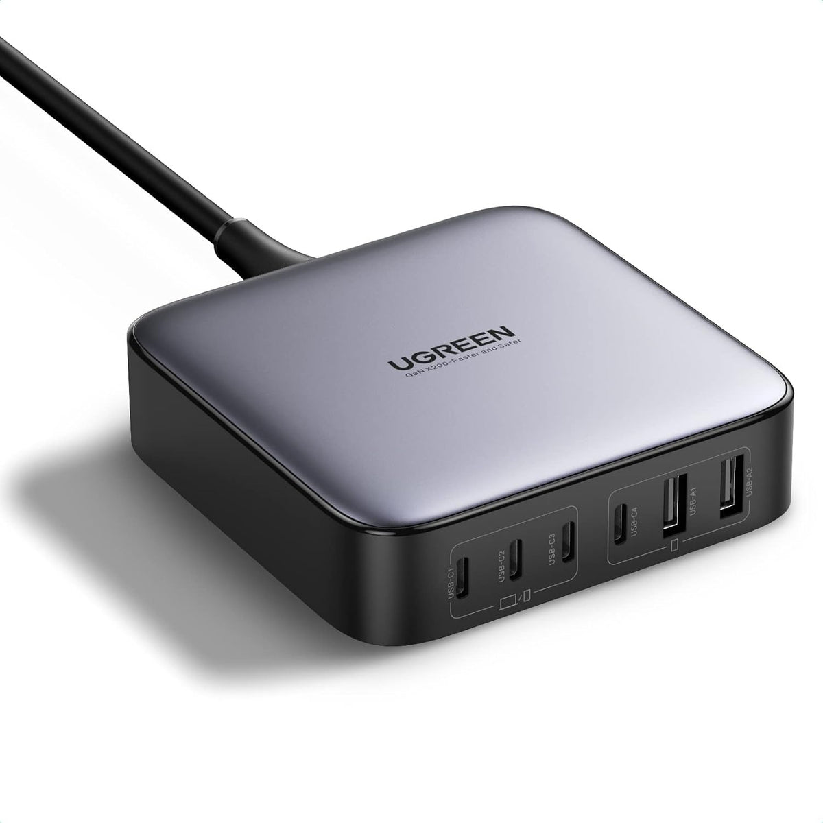 UGREEN Nexode 200W USB C Charger, 6 Ports GaN Desktop PD Fast Charger Compatible for MacBook Pro/Air, iPad Pro/Air, iPad, Dell XPS, Galaxy S22/S21, iPhone 15/14/13, Pixel, Steam Deck and More - PuriLite