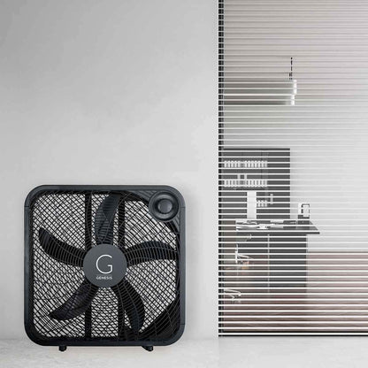 20" Box Fan, 3 Settings, Max Cooling Technology, Carry Handle, Black (G20BOX-BLK) - PuriLite