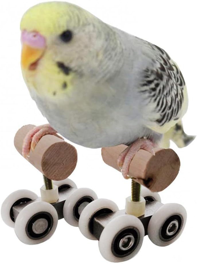 LEEVUS Bird Toys Parrot Mini Roller Skates Double Row Toy Pet Intelligence Training Supplies 2Pcs S