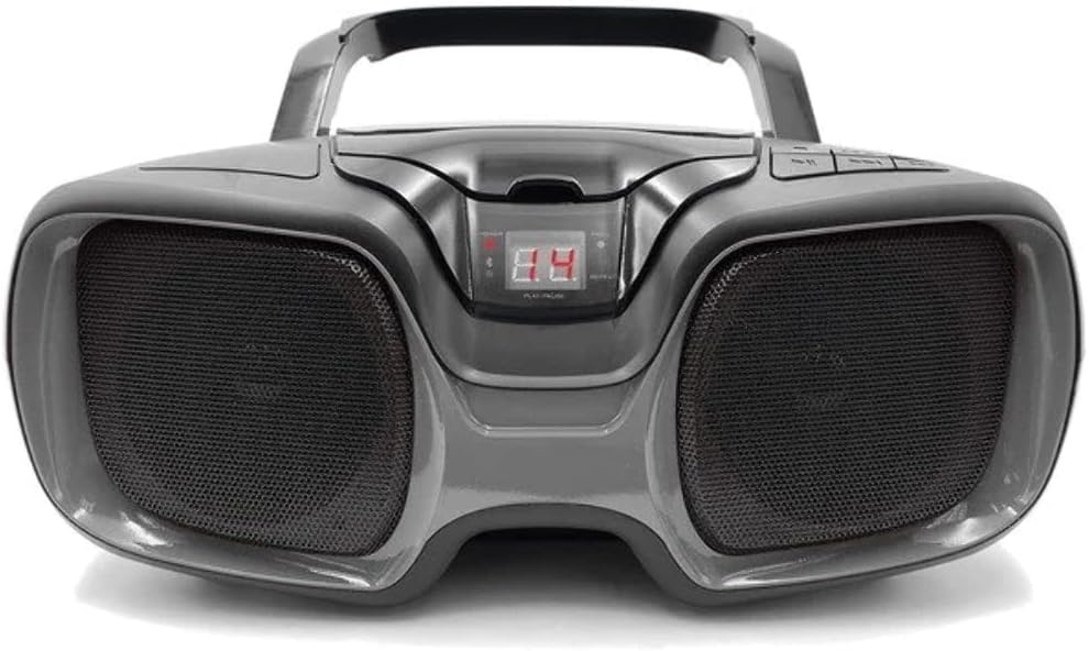 Sylvania SRCD1037BT-BLACK/TITANIUM Bluetooth Portable CD AM/FM Radio Boombox (Black) - PuriLite