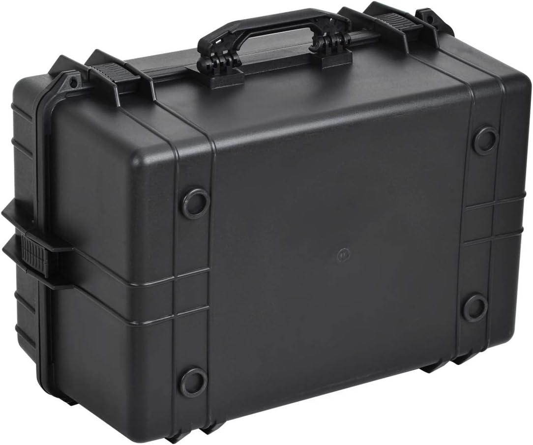 MEIJIA Portable Waterproof Protective Hard Case,Camera Case with Customizable Fit Foam Inserted, Elegant Black (9.17"x 7.56"x4.33") - PuriLite