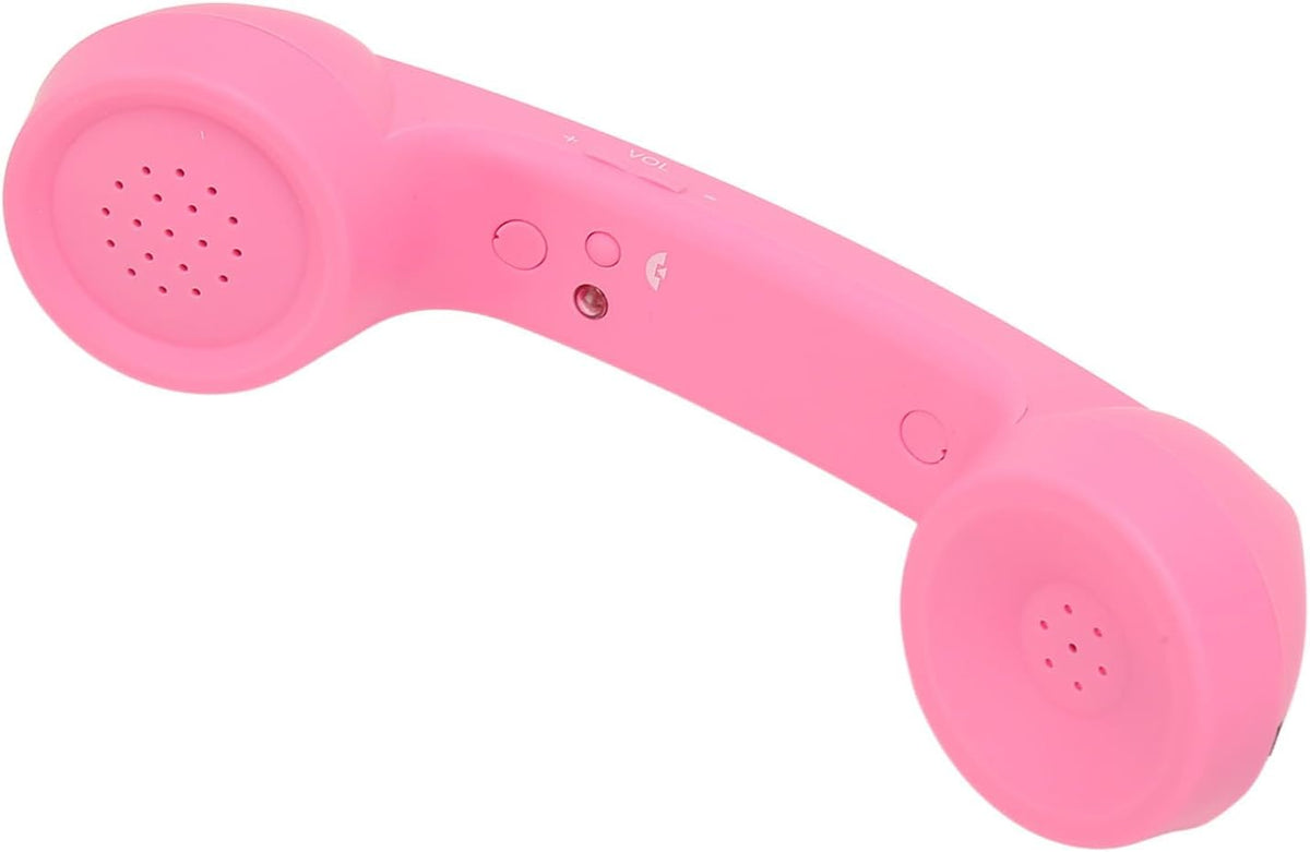 Qiilu Retro Telephone Handset for Mobile Phones - Rechargeable Radiation Proof Handset Receiver with USB Charging (Red) - PuriLite