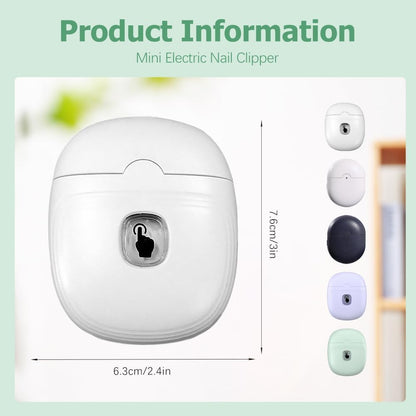 Electric Automatic Nail Clipper, 2025 New Electric Automatic Nail Clippers Trimmer with Led Light, USB Rechargeable Fingernail Clippers Fingernail Manicure Set for Seniors Baby Kids Adults (White) - PuriLite