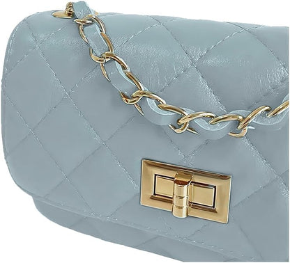 MamaMilano Women/Girls Italian Handmade Genuine Leather Cleo Shoulder Bag/Purse/HandBag/Totebag with Shoulder Strap - PuriLite