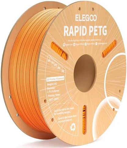 ELEGOO Rapid PETG Filament 1.75mm Black 1KG, 3D Printer Filament Max 600 mm/s High Speed Printing, Dimensional Accuracy +/- 0.02 mm Fit Most FDM Printer 1kg Cardboard Spool - PuriLite