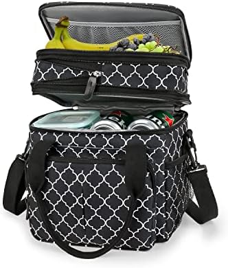 Lunch Bag Women Insulated Lunch Box for Work, Purple Expandable Large Lunch Bags, Leakproof Double Deck Lunch Box Cooler Bag（Purple） - PuriLite
