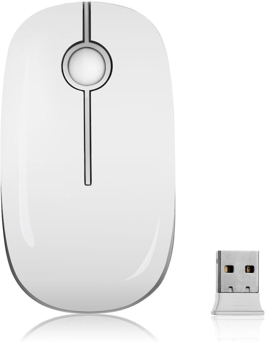 Wireless Mouse, Vssoplor 2.4G Slim Portable Computer Mice with Nano Receiver for Notebook, PC, Laptop, Computer (Black and Gray) - PuriLite