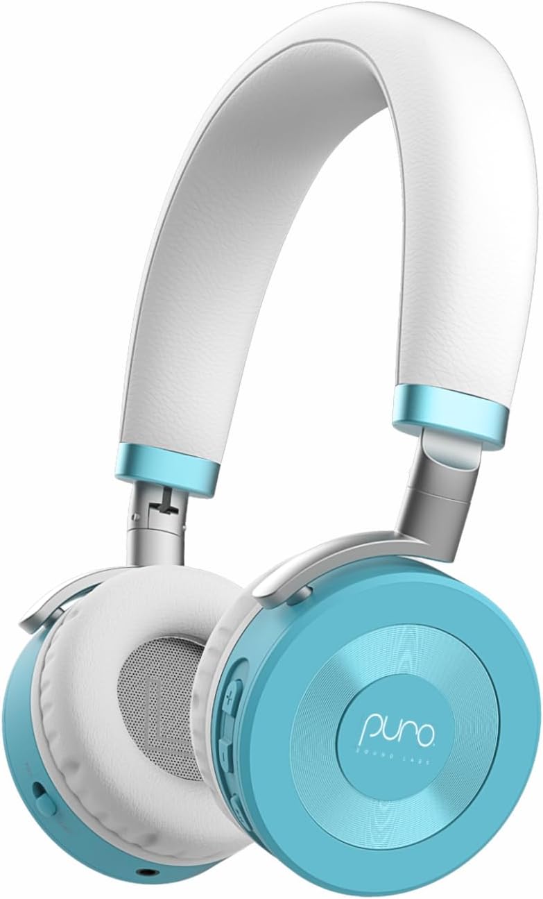 JuniorJam Plus Volume Limiting Headphones for Kids, Foldable & Adjustable Bluetooth Headphones, 22-Hour Battery Life USB-C Charging (Black) - PuriLite