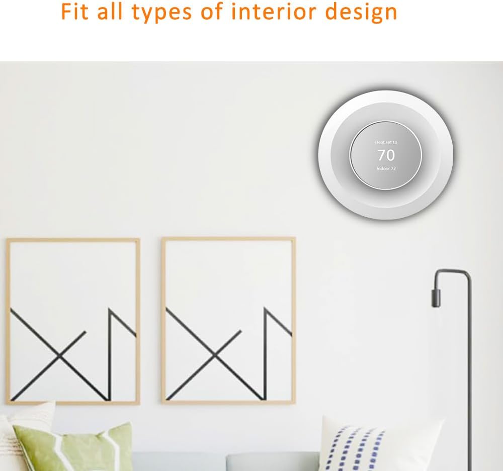 Wall Plate Made for The Nest Thermostat 2020 | Google Nest Thermostat Trim Kit Accessory | Easy Installation | Black - PuriLite
