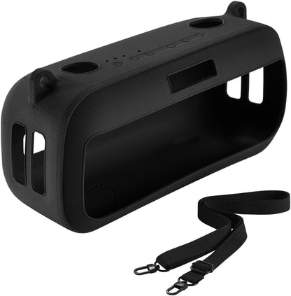 Carrying Silicone Cover Case Compatible with New Bose SoundLink Max Portable Speaker (Black) - PuriLite