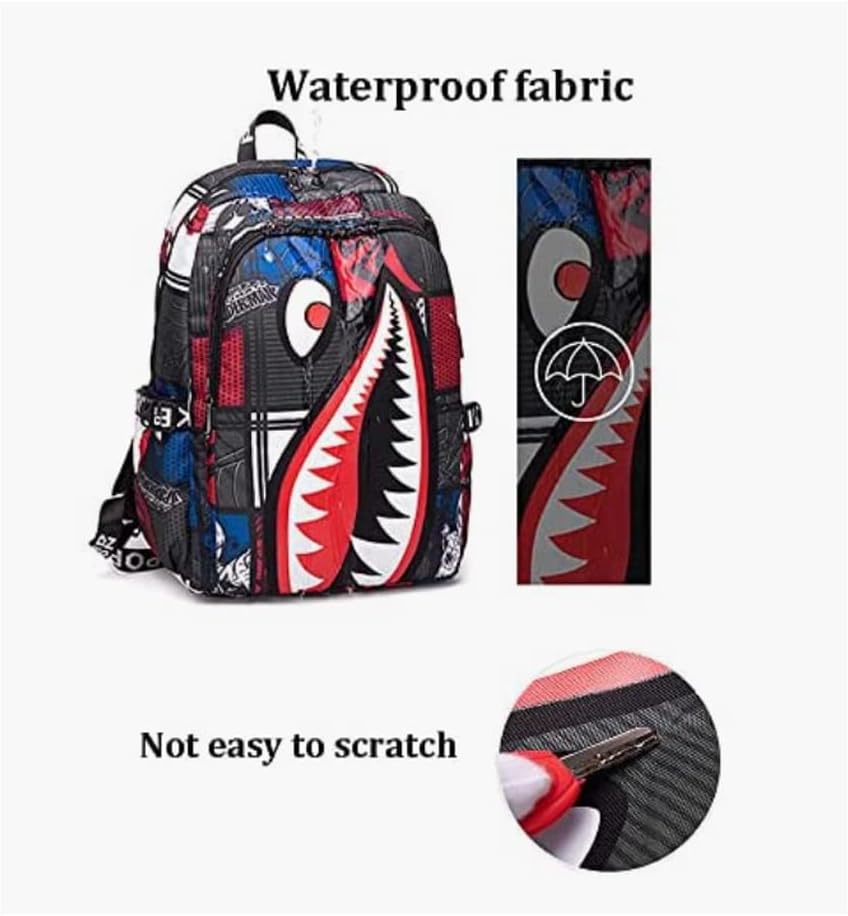 Boys' backpack School Backpack,Stylish backpack with USB port.Laptop Backpack can hold 15.6in Notebook (Red) - PuriLite