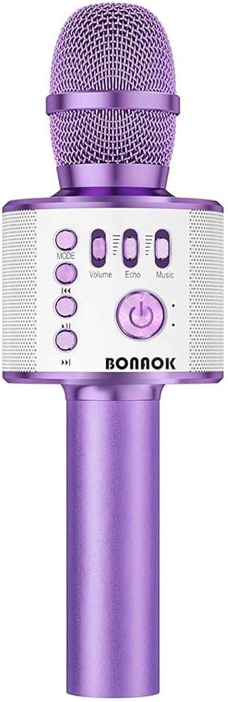 BONAOK Wireless Bluetooth Karaoke Microphone,3-in-1 Portable Instrument Wireless Microphone Mic Speaker Machine Home Party Birthday for All Smartphones（Black） - PuriLite