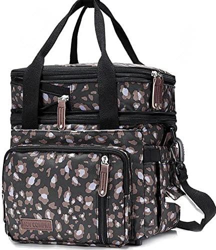Lunch Bag Women Insulated Lunch Box for Work, Purple Expandable Large Lunch Bags, Leakproof Double Deck Lunch Box Cooler Bag（Purple） - PuriLite
