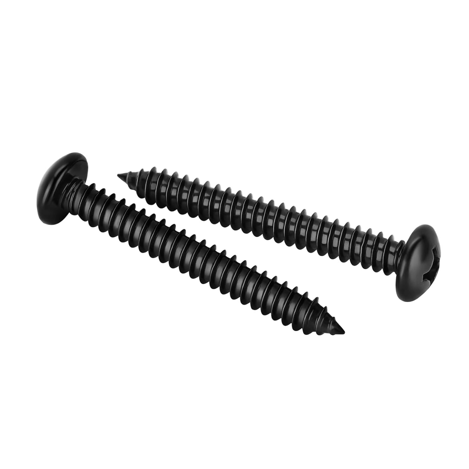 #8 x 2 Phillips Pan Head Self Tapping Screws Sheet Metal Wood Screws, Black Oxide, Stainless Steel 304, 50 PCS - PuriLite