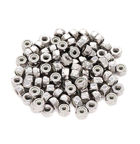 binifiMux 50pcs 1/4-20 Nylon Inserted Self Locking Nuts 304 Stainless Steel - PuriLite