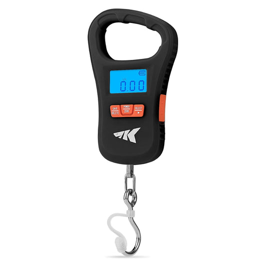 KastKing ToughTide Fishing Scale, USB Charging, 65lb Capacity, Ultra-Thin Digital Fish Scale, LCD Display, Ergonomic Handle, Fish Scales Digital Weight, Fishing Accessories for Men, Black - PuriLite