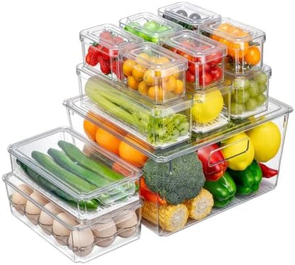 Pure Future 50-Piece Large Airtight Food Storage Containers with Lids, BPA-Free Stackable & Microwave Safe Kitchen Set for Meal Prep, Freezer Use - 25 Containers & Lids, Leakproof Design - PuriLite