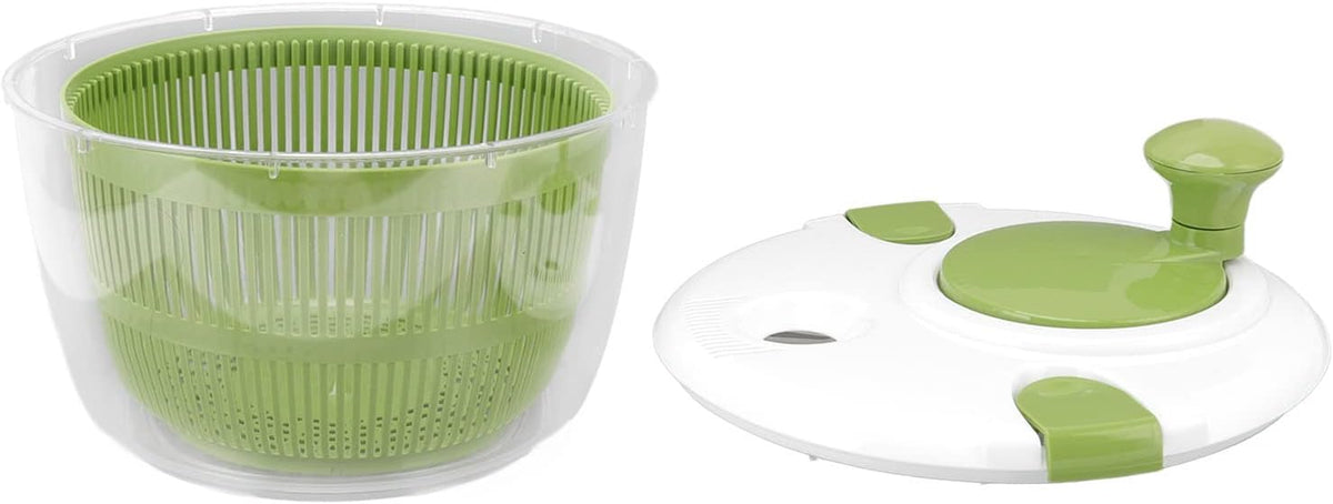 Large Salad Spinner, Fruit and Vegetable Dryer, Quick Dry Holder Design with Drain, Bowl and Strainer - Quick and Easy Multipurpose Lettuce Spinner Vegetable Fruit Dryer Kitchen Tool - PuriLite