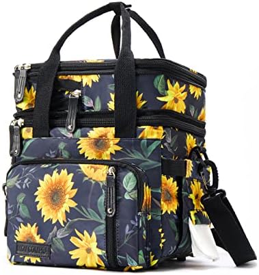 Lunch Bag Women Insulated Lunch Box for Work, Purple Expandable Large Lunch Bags, Leakproof Double Deck Lunch Box Cooler Bag（Purple） - PuriLite