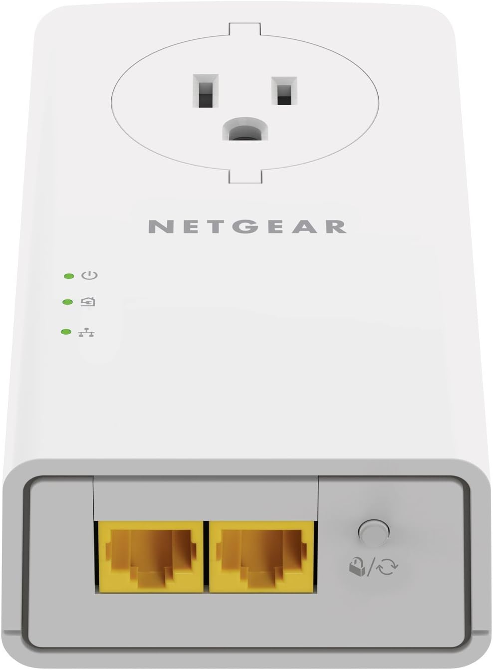 NETGEAR Powerline Adapter Kit, 2000 Mbps Wall-Plug, 2 Gigabit Ethernet Ports with Passthrough + Extra Outlet (PLP2000-100PAS) - PuriLite