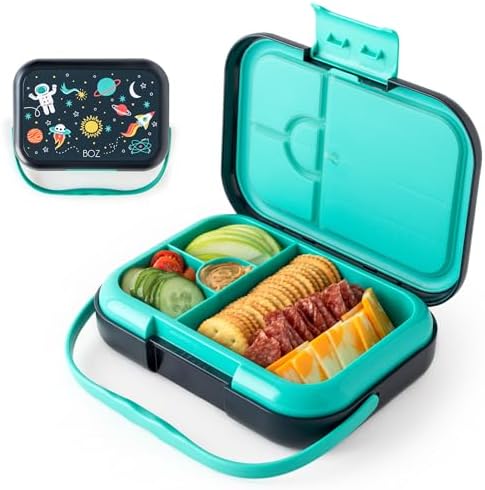 BOZ Kids Bento Lunch Box - 4 Compartment Kids Lunch Containers for Ages 3 to 7 - Leak Proof, Dishwasher Safe - PuriLite
