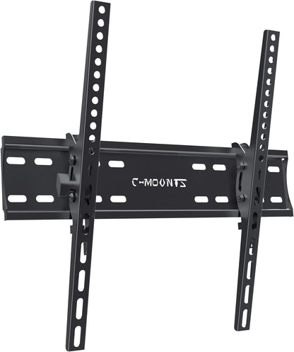 C-MOUNTS Tilting TV Wall Mount Bracket Low Profile for Most 26-65 inch Flat ScreenCurved TVs, Monitor, TV Mount with Max VESA 400x400mm Weight up to 110 lbs - PuriLite