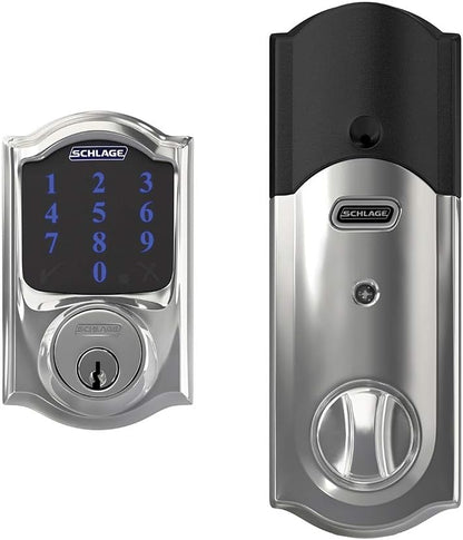 Schlage BE469ZP CAM 622 Connect Smart Deadbolt with Alarm with Camelot Trim in Matte Black, Z-Wave Plus Enabled - PuriLite