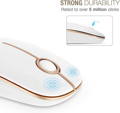 Wireless Mouse, Vssoplor 2.4G Slim Portable Computer Mice with Nano Receiver for Notebook, PC, Laptop, Computer (Black and Gray) - PuriLite