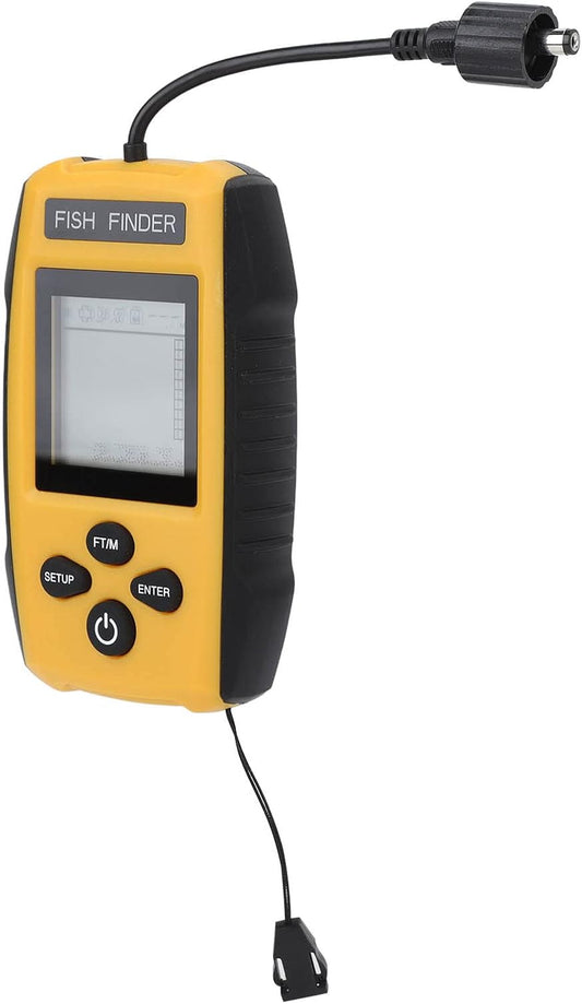 Generic Portable Fish Finder, Kayak, Boat Wired Handheld Fish Depth Finder LCD Display, Sonar Sensor for Lake Sea Ice, 100M/328Feet Detection Range - PuriLite
