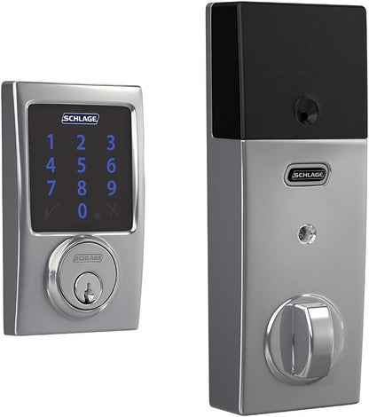 Schlage BE469ZP CAM 622 Connect Smart Deadbolt with Alarm with Camelot Trim in Matte Black, Z-Wave Plus Enabled - PuriLite