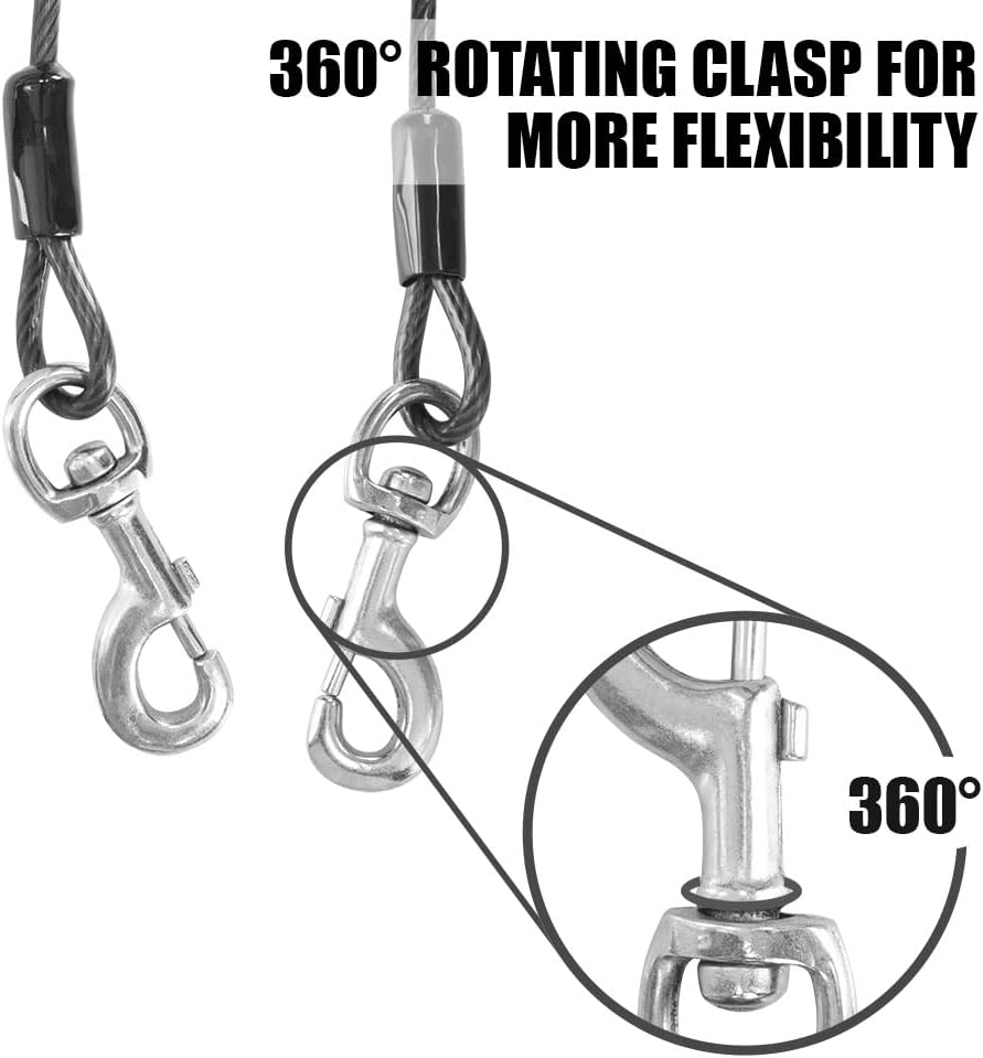 BV Pet Small Tie Out Cable for Dog up to 35 Pound, 25-Feet - PuriLite