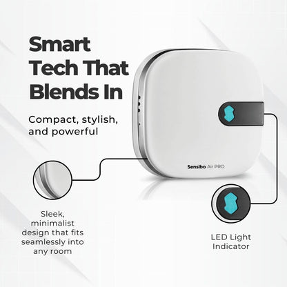 Sensibo Air PRO - Air Conditioner Smart Controller & Air Quality Sensor. Smart Thermostat for Mini Split, Window, Portable AC. Temp & Humidity Sensors. Google, Alexa, Siri & Apple HomeKit Compatible - PuriLite