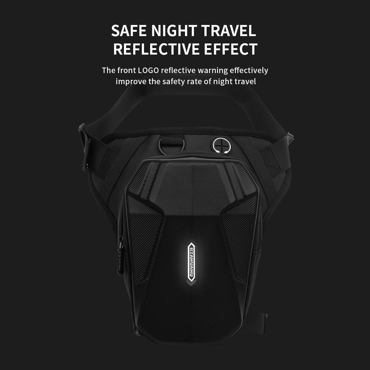 Drop Leg Bag Motorcycle Waist Pack Pouch Waterproof Riding Cycling Thigh Tactical Bag with Hard Shell for Men, Motorcycle Side Pouch Phone Storage Hip Fanny Pack Bags, Black, Large, Style B - PuriLite