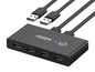 UGREEN USB 2.0 Switch Selector 2 Computers Sharing 4 Peripheral Devices, Switcher Box Hub for Mouse, Keyboard, Scanner, Printer, PCs with One-Button Swapping and 2 Pack USB A to A Cable - PuriLite