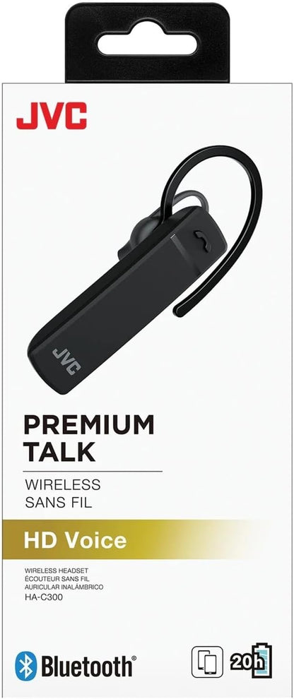 JVC Bluetooth Headset, Wireless Earbuds, Bluetooth 5.0, Long Battery Life (20 Hours), Work from Home, Telework, Compatible with HD Voice - HAC300B (Black) - PuriLite